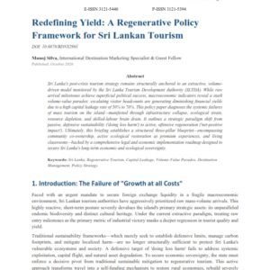 Redefining Yield: A Regenerative Policy Framework for Sri Lankan Tourism